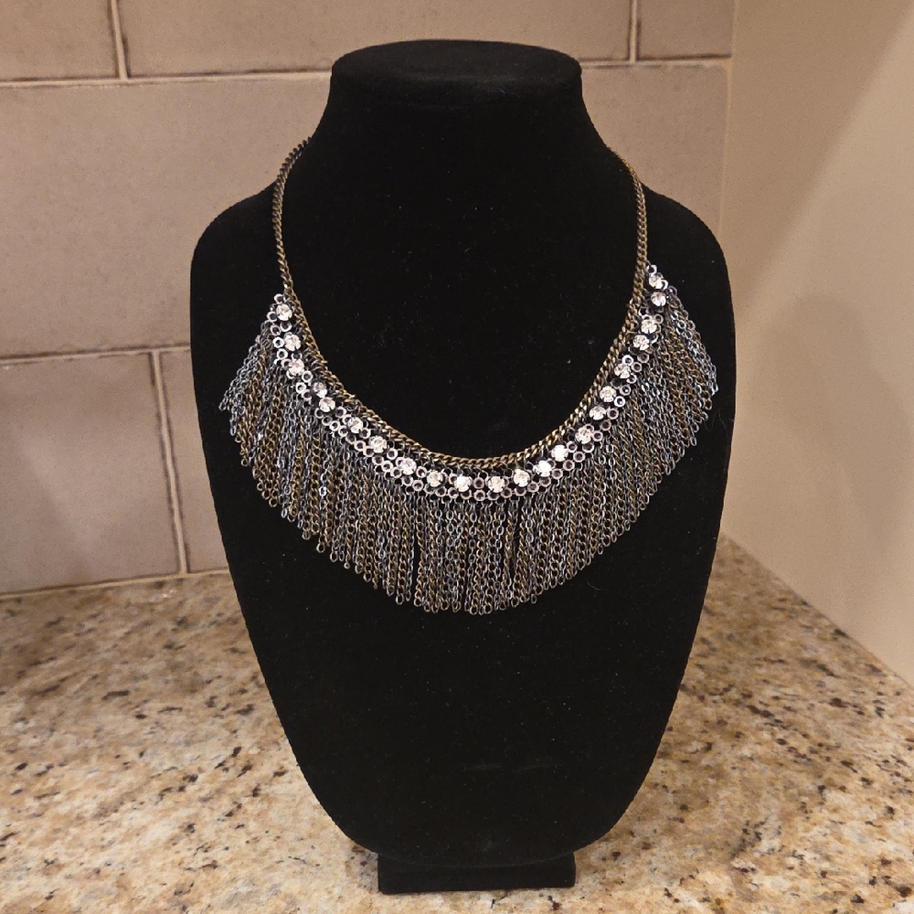 Elegant Silver and Gold Chain Necklace